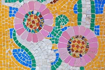 Barcelona, Spain. Mosaic Work on Facade of Palau de la Música Catalana. Modernista Building by Lluís Domènech i Montaner. Palace of Catalan Music. by Unknown